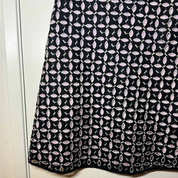 Vintage Snak Y2K Lavender Purple Black Leaf Floral Cut Out Mod A Line Skirt 6 - Picture 11 of 14